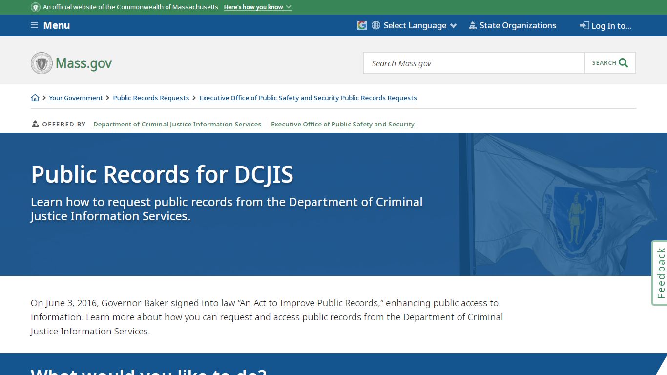 Public Records for DCJIS | Mass.gov